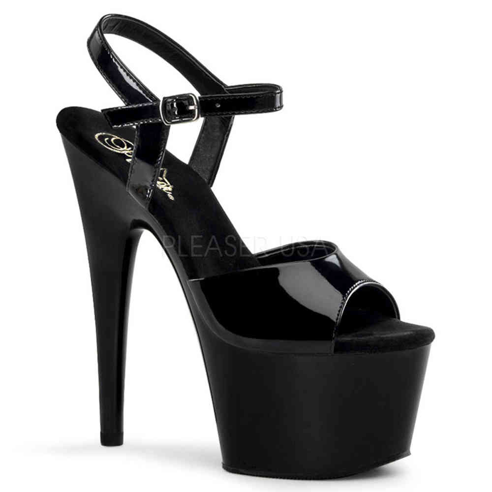 Pleaser - ADORE709 KnöchelriemenSandale, Poledance Schuhe - Pole dance schuhe - Schwarz